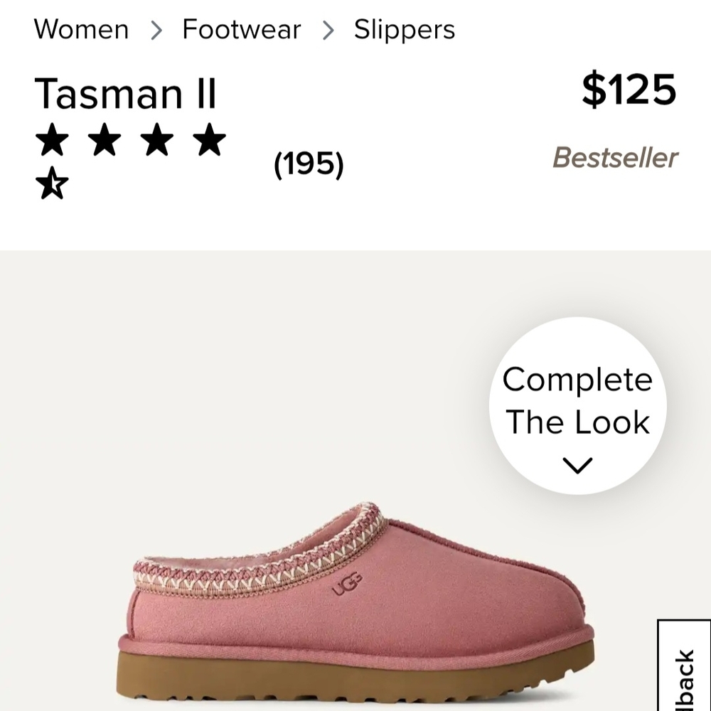 UGG Tasman II Dusty Rose Slippers for Women